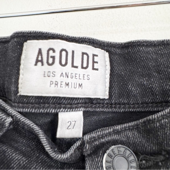 Agolde Sophie Mid Rise Skinny Crop Jean Distressed Temple Washed Black 27 - Picture 7 of 14